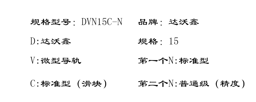 DVN15C-N微型導軌型號圖片